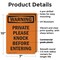 Signmission Private Please Knock Before Entering OSHA Warning Sign, Plastic, 7in W x 10in L, 2PK OS-2PACK-WS-P-710-V-13459 - alternate 6
